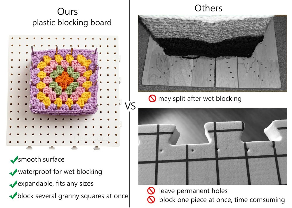 Crochet Blocking Board with Pegs Granny Square Blocking Tool