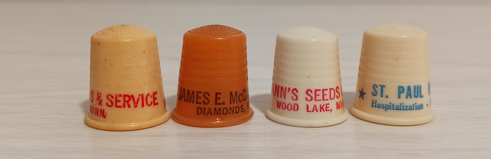 Vintage Lot 13 Plastic Advertising Thimble Minnesota