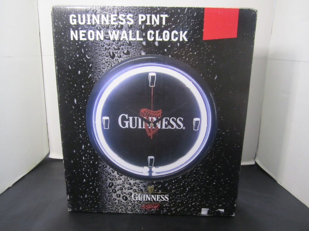 Guiness Pint Neon Wall Clock New