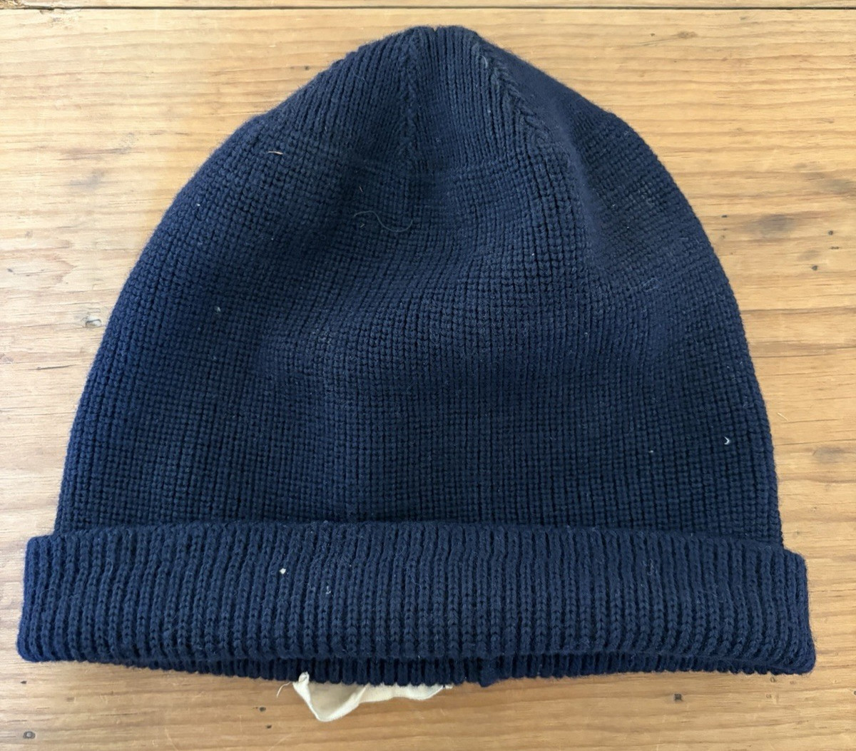 VINTAGE 1960s USN WATCH CAP VIETNAM WAR NAVY MILITARY WOOL KNIT NAVY BLUE BEANIE