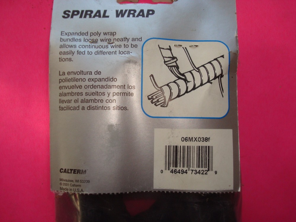1/2" 7 FT CALTERM SPIRAL WRAP SPLIT WIRE LOOM CABLE FLEX TUBING EXPANDABLE
