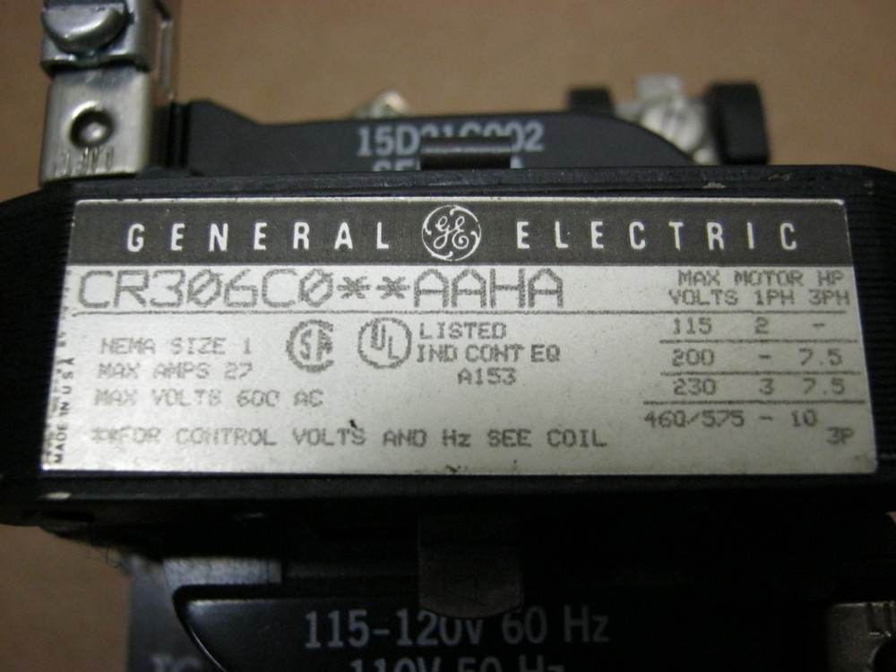 GE General Electric CR306C0**AAHA Size 1 Starter (untested)