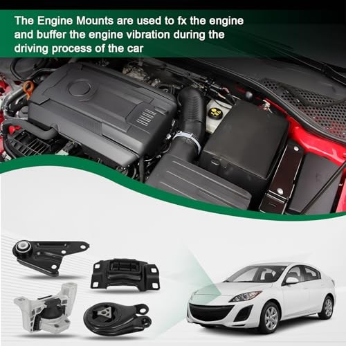 Engine Motor Mount and Transmission Mount Torque Strut Mount Set for Mazda 3