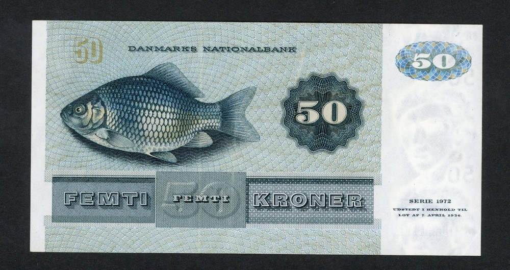DENMARK  50  KRONER  1976   PICK # 50b  VF.