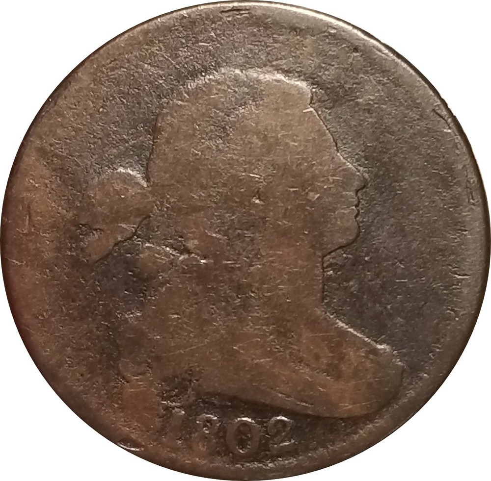1802 Draped Bust Large Cent, S-241, R.1, Stemless, Extra "S" Reverse, Smooth AG