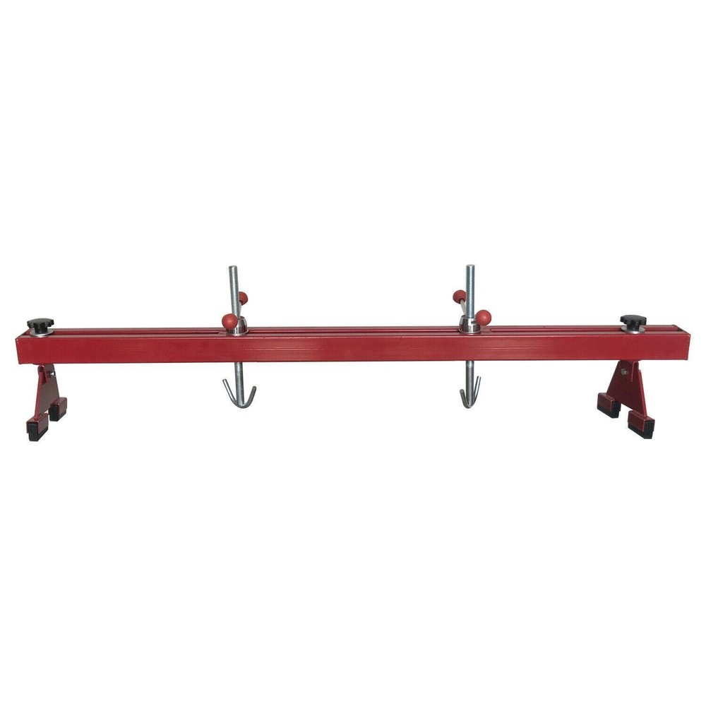 1100 Lb 59" Engine Support Bar Dual Hook Transverse Hook Cross Adjustable Red