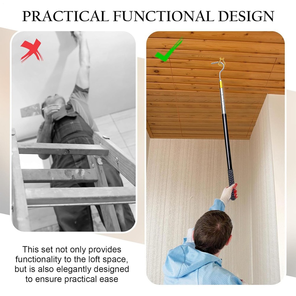 Ladder Pull Down System Kit Attic Metal Pull Hook Set Attic Pull Down Set Of 9