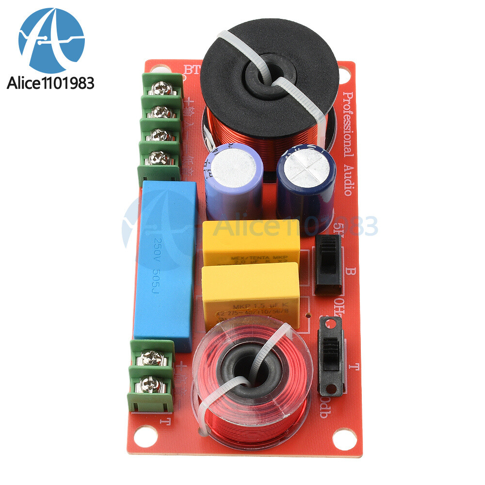 HiFi Bookshelf Speaker Crossover Adjustable 2-Way High Low Frequency Divider DIY