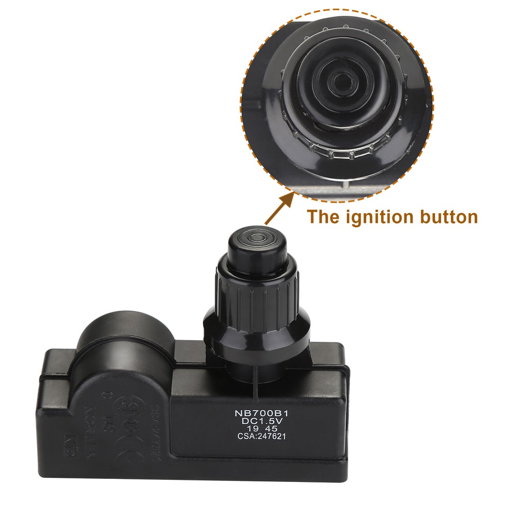 Fire Pit Igniter, Push Button Ignition Kit with 2 Outlets and Ground Wire Burner