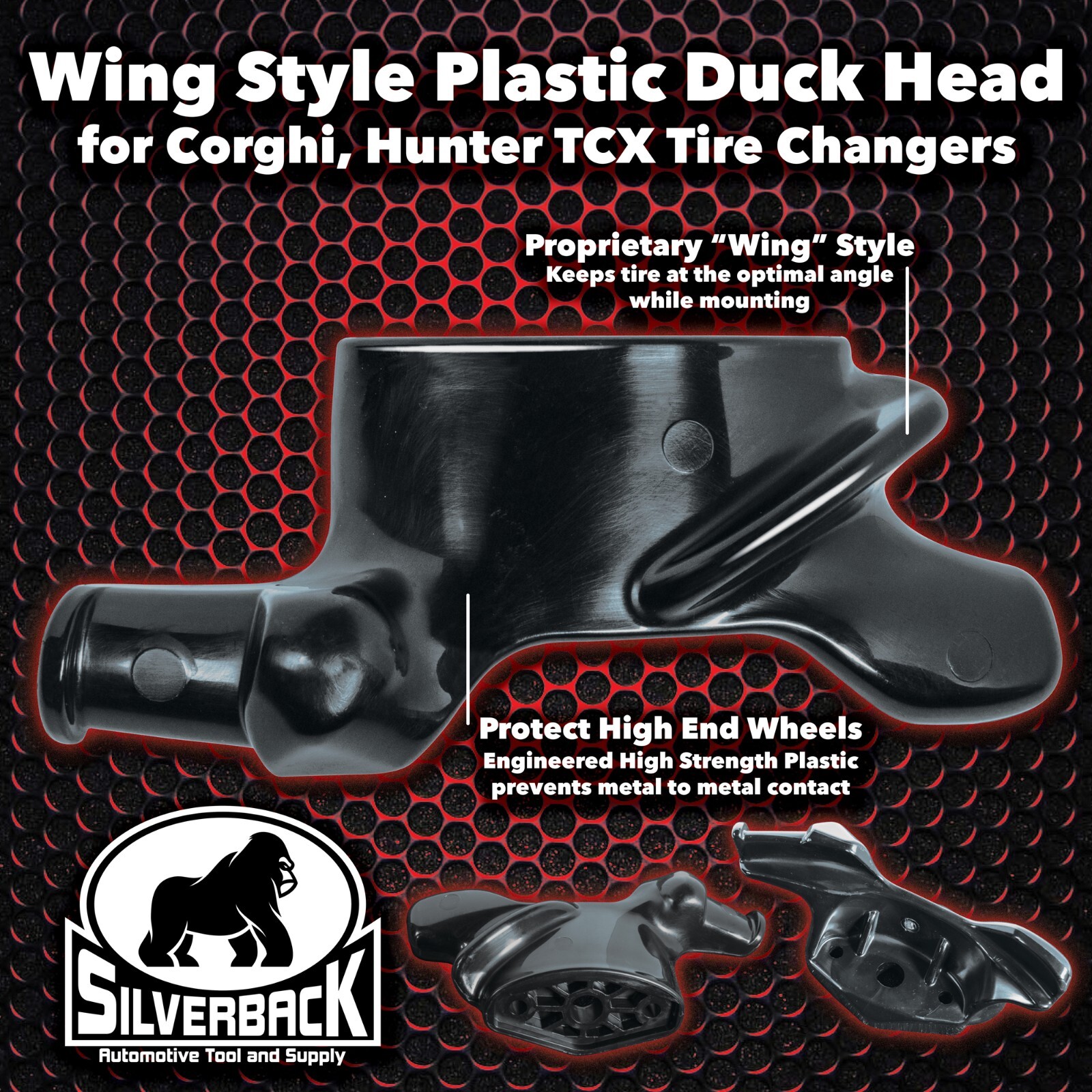 Wing Style Black Plastic Duck Head for Corghi, Hunter TCX Tire Changers,