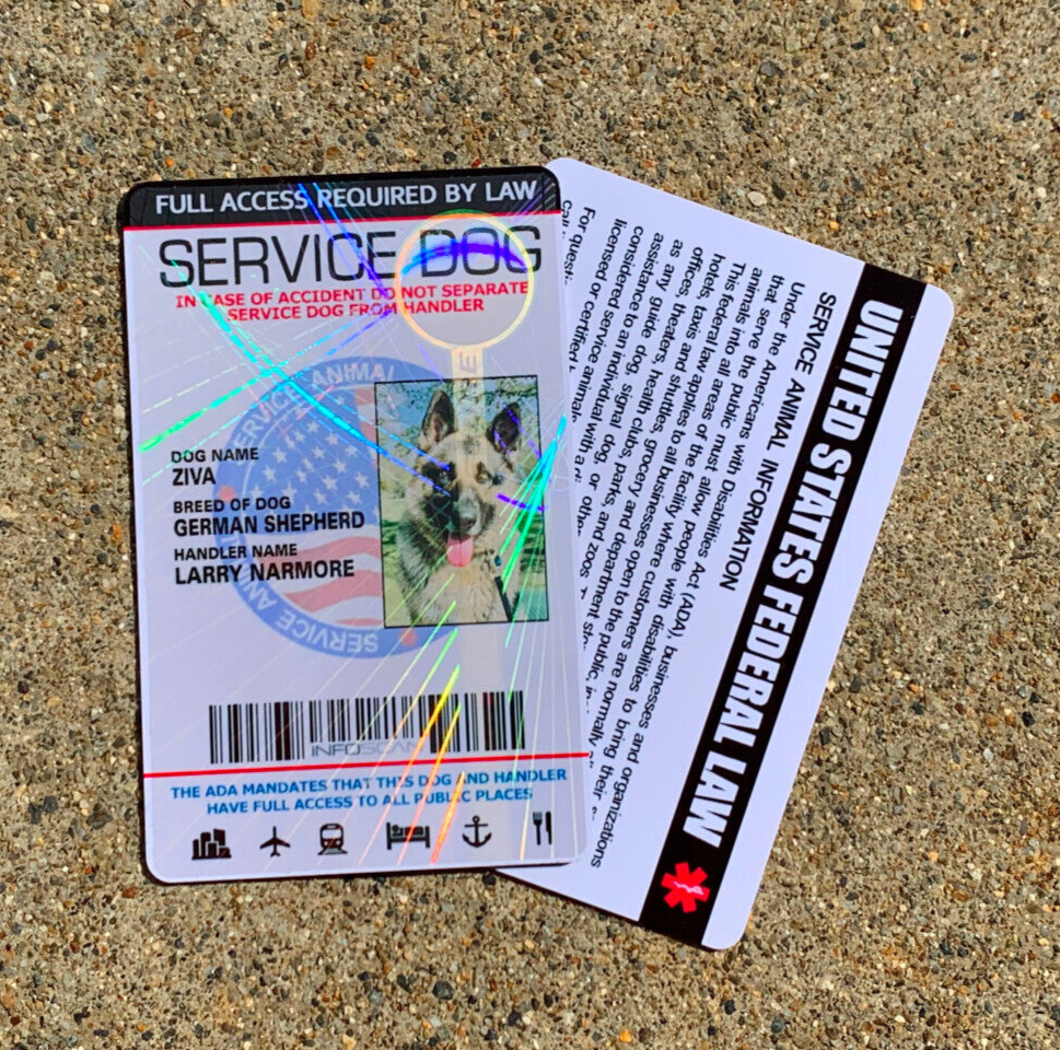 Service Dog ID Card Customized Holographic