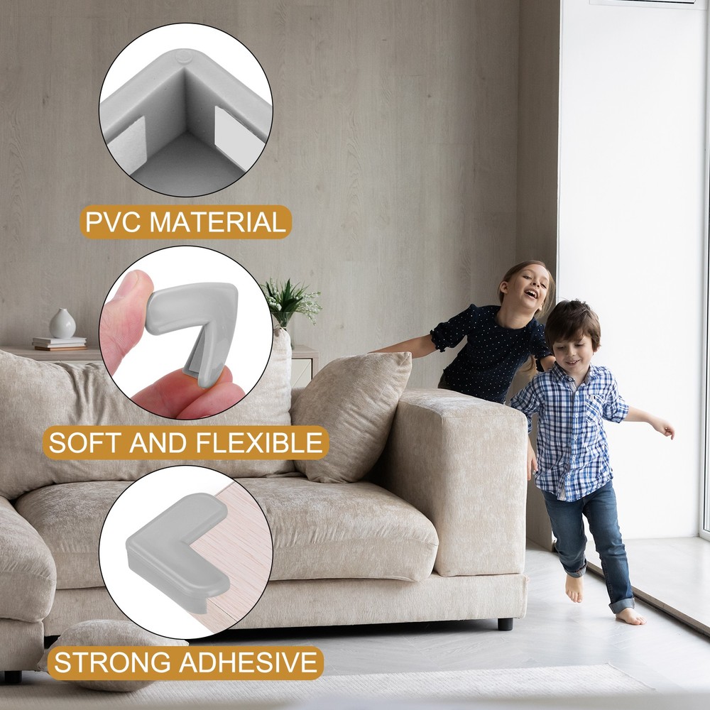 16Pcs Corner Protectors Table Corner Protectors L-shaped Grey