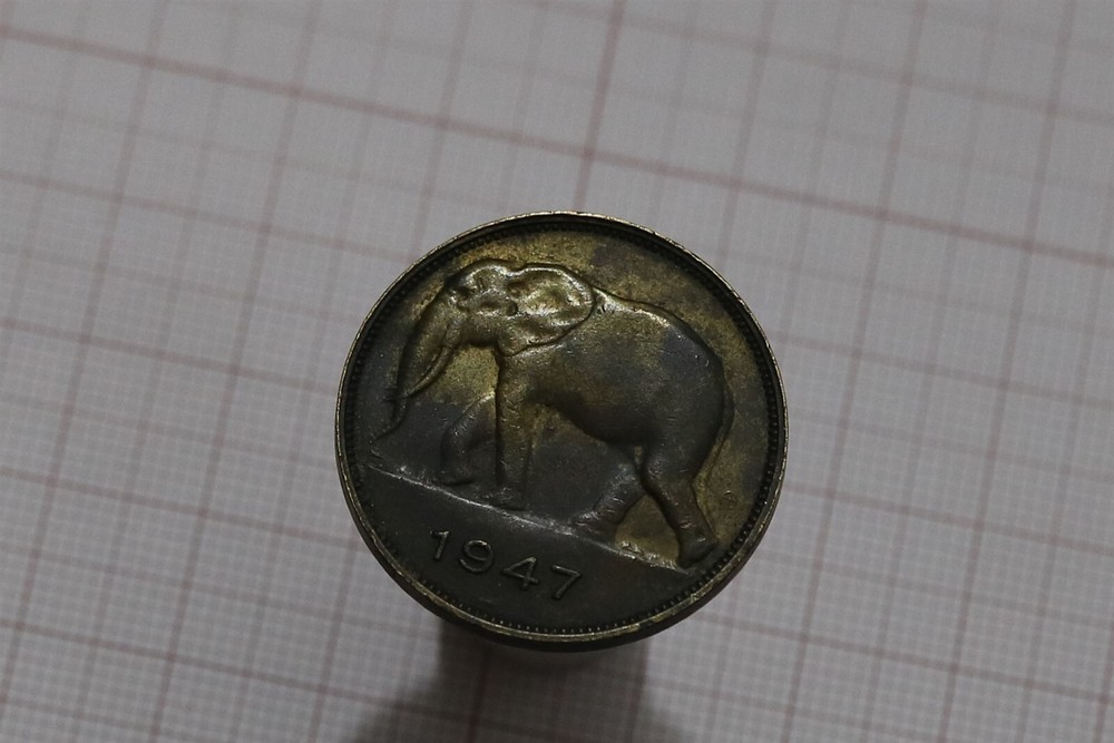 🧭 🇨🇬 BELGIAN CONGO 5 FRANCS 1937 SHARP DETAILS B72 #K5360