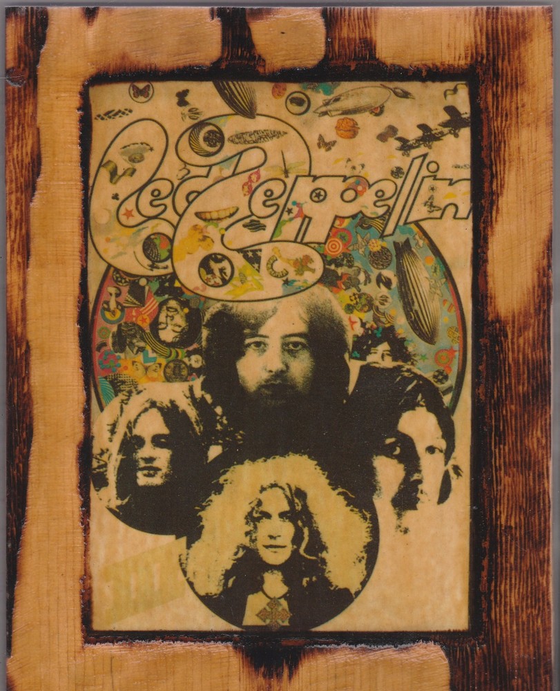 LED ZEPPLIN 111 ALBUM COVER COPIED ON A UNIQUE WOODEN PLAQUE