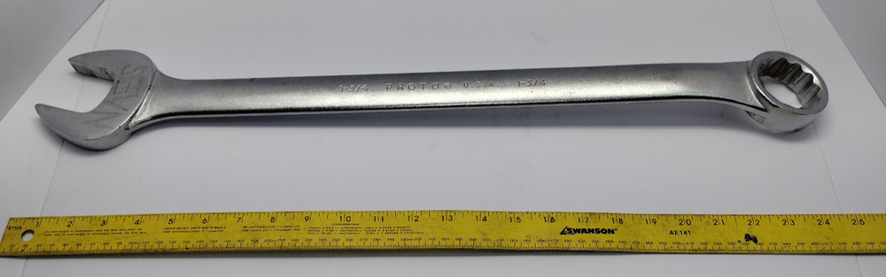 Proto 1256 1-3/4"   Open & Ring End Combination 12pt NICE!