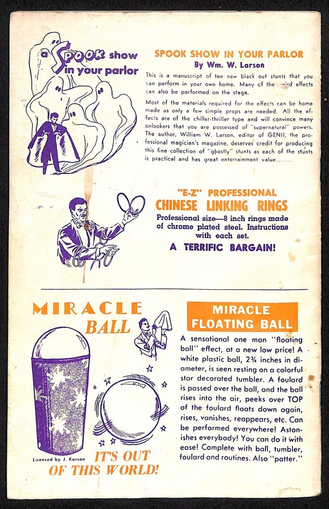 "50 Tricks with a Thumb Tip" Milbourne Christopher Magic Booklet 24pp c1948