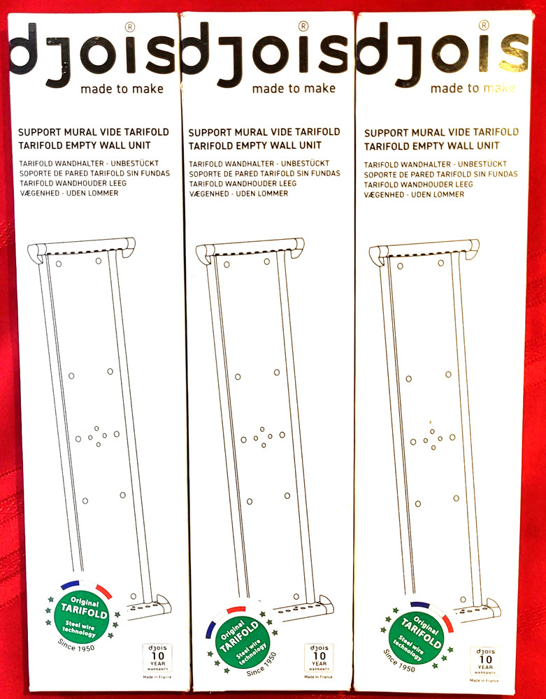 Djois Support Mural Tarifold Empty Wall Unit 3 Pack New Open Box! Great Price