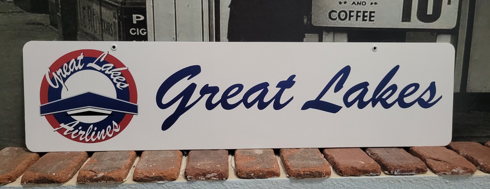 Great Lakes Airlines aluminum sign 6" x 24"