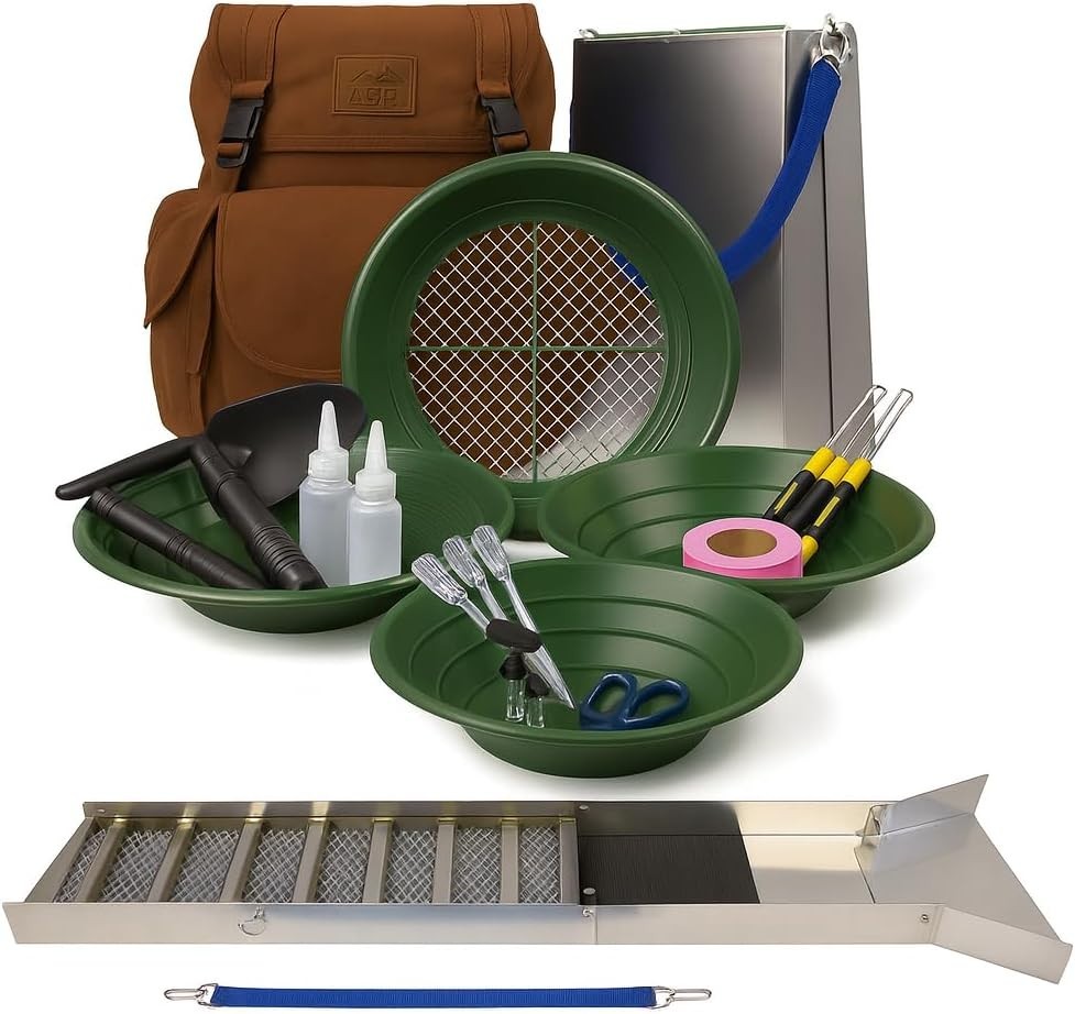 ASR Outdoor 24pc Gold Prospecting Backpack Folding Sluice Kit
