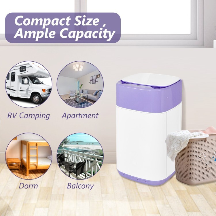 8lbs Washing Machine Fully-Automatic Portable Compact Laundry With Drain Pump