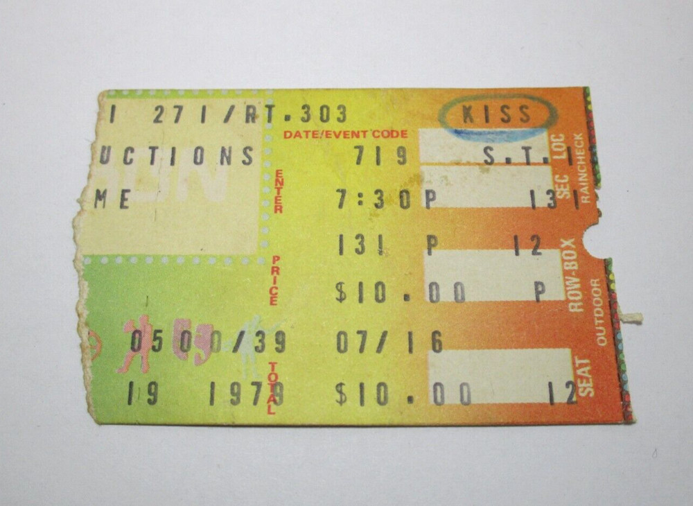 Vtg 1979 Kiss Music Concert Ticket Stub The Coliseum Richfield Ohio