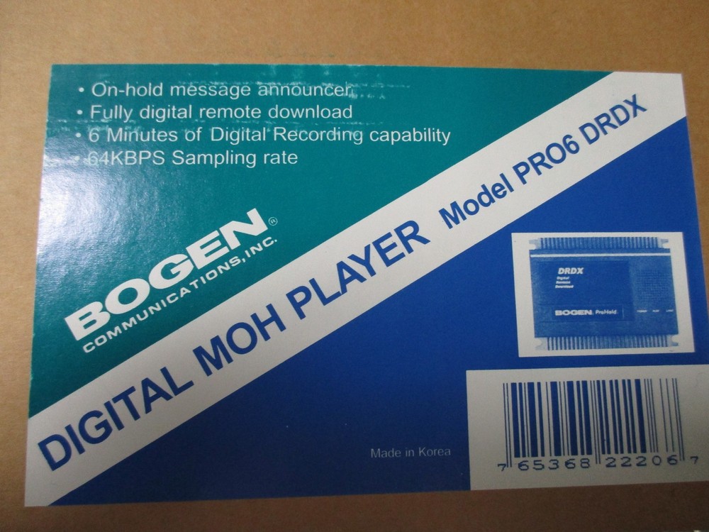 NEW BOGEN MESSAGE ON HOLD PRO 6 DRDX SYSTEM