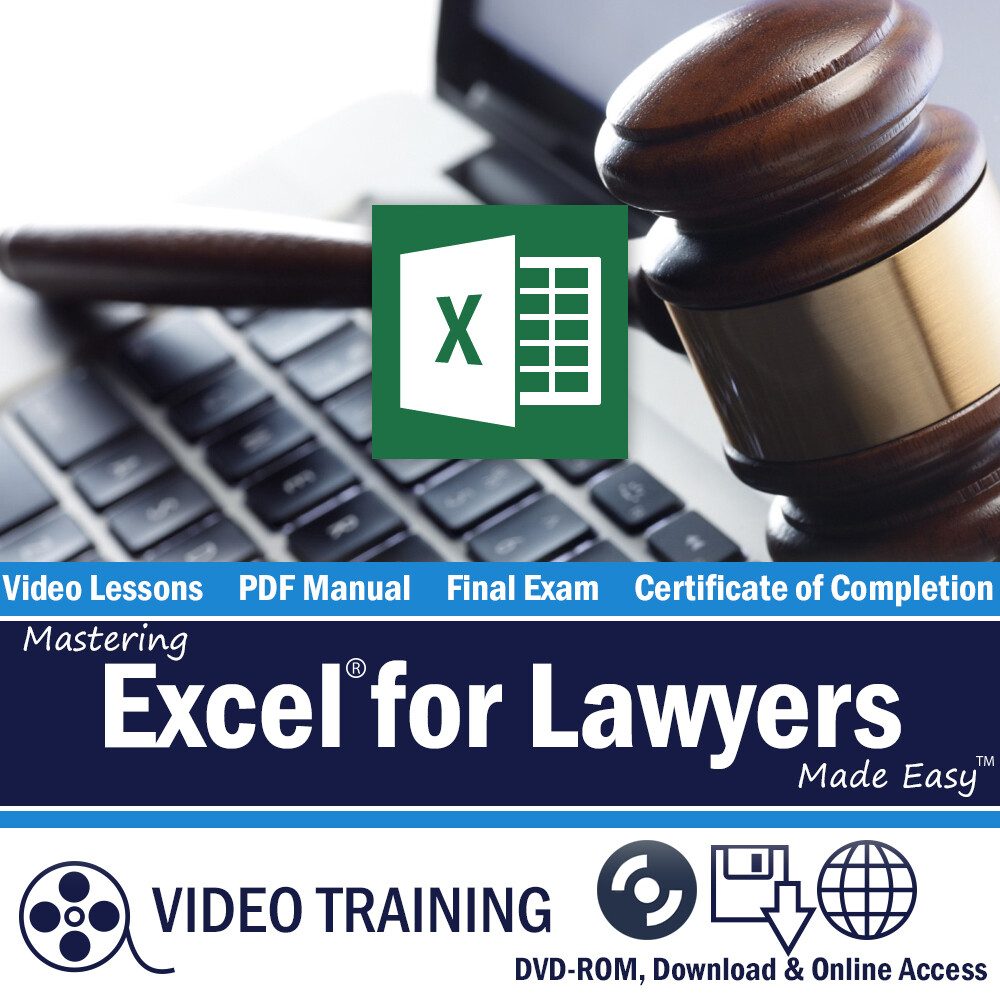 Learn Microsoft EXCEL FOR LAWYERS 2016 2013 Training Tutorial DVD-ROM Course