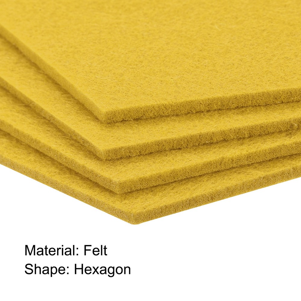 Felt coasters 9pcs hexagonal pads coasters, yellow