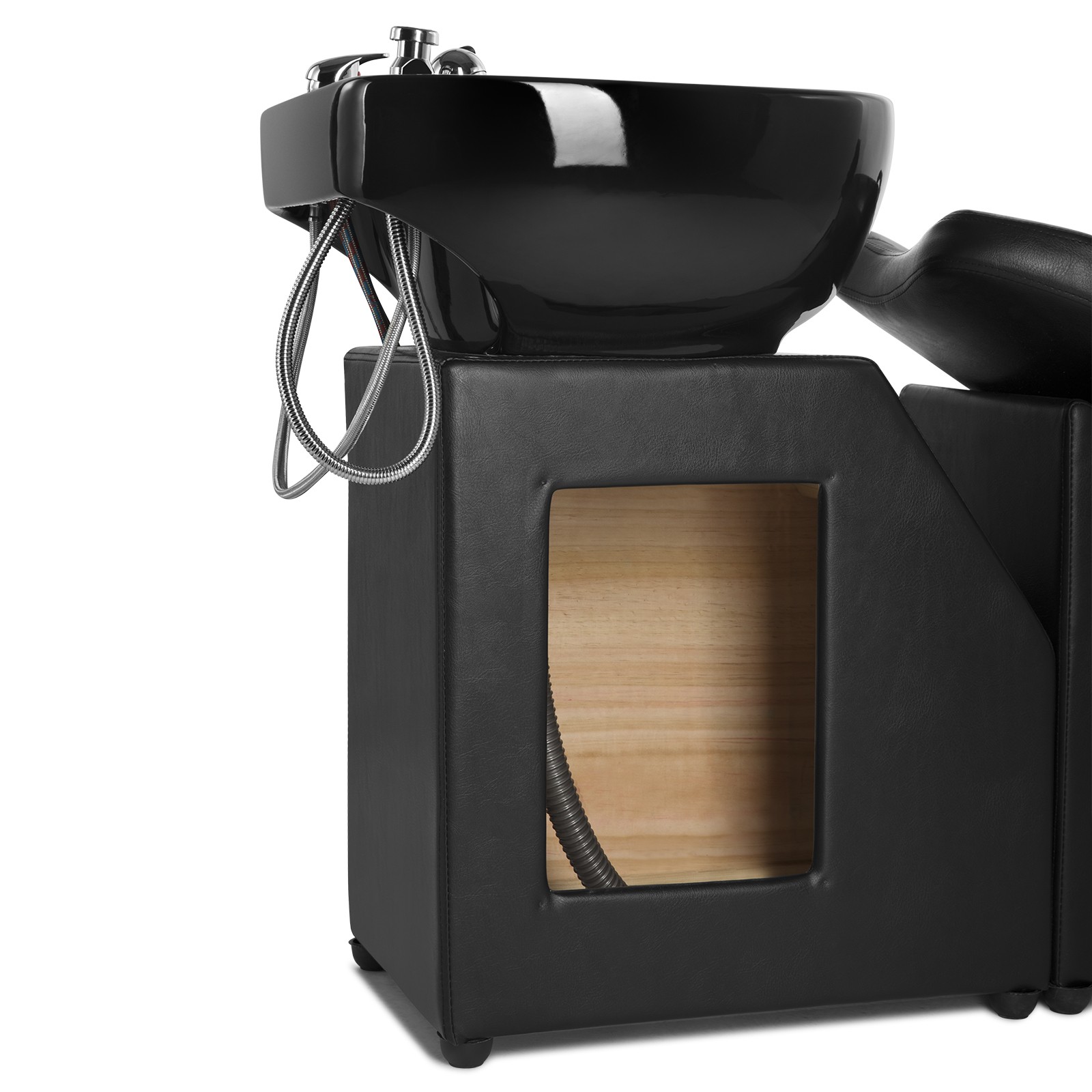 Barber Backwash Unit Shampoo Chair Ceramic Bowl Sink Beauty Salon Spa w/Footrest