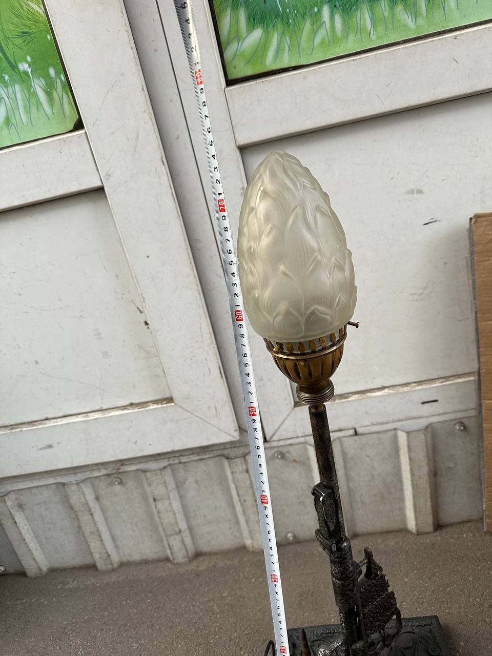 A floor lamp decoration made from a Mosin rifle. WWII military