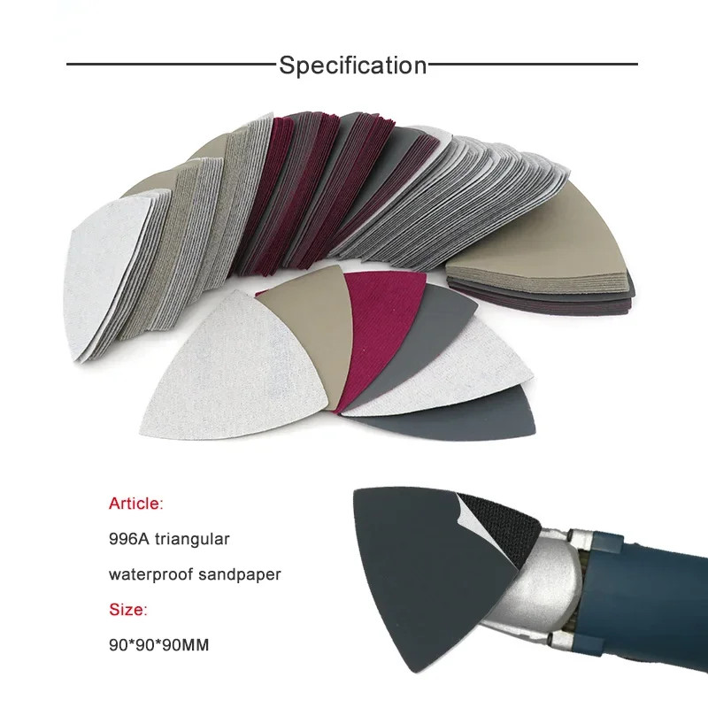 30pcs waterproof Triangle SandPaper - 90mm Hook Loop Sandpaper Disc Delta Sand