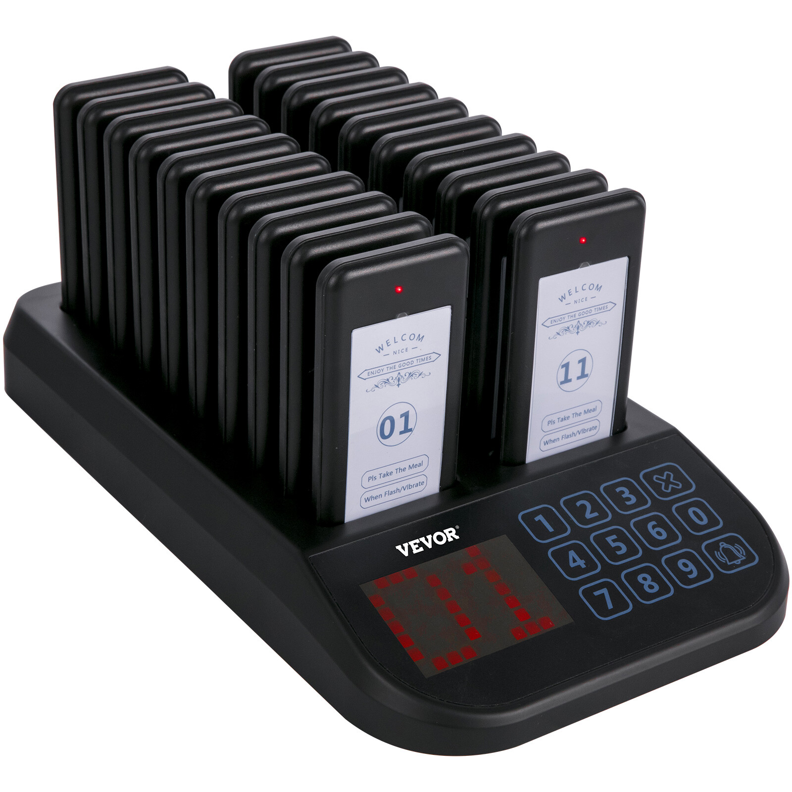 VEVOR Restaurant Coasters 20 Pagers Wireless Calling System TouchScreen Display