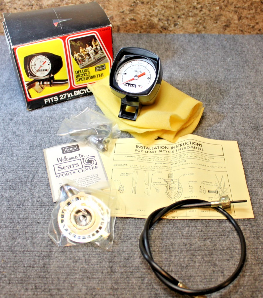 Vintage 1970's Sears Speedometer 27in Bike Bicycle 50 MPH 6 48834 NIB NOS