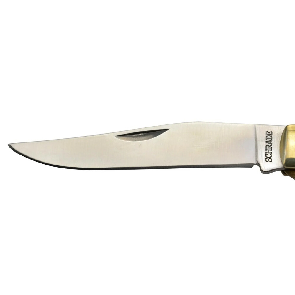 Schrade Old Timer Buzz Saw Trapper Folding Knife + Pouch | 3897OT