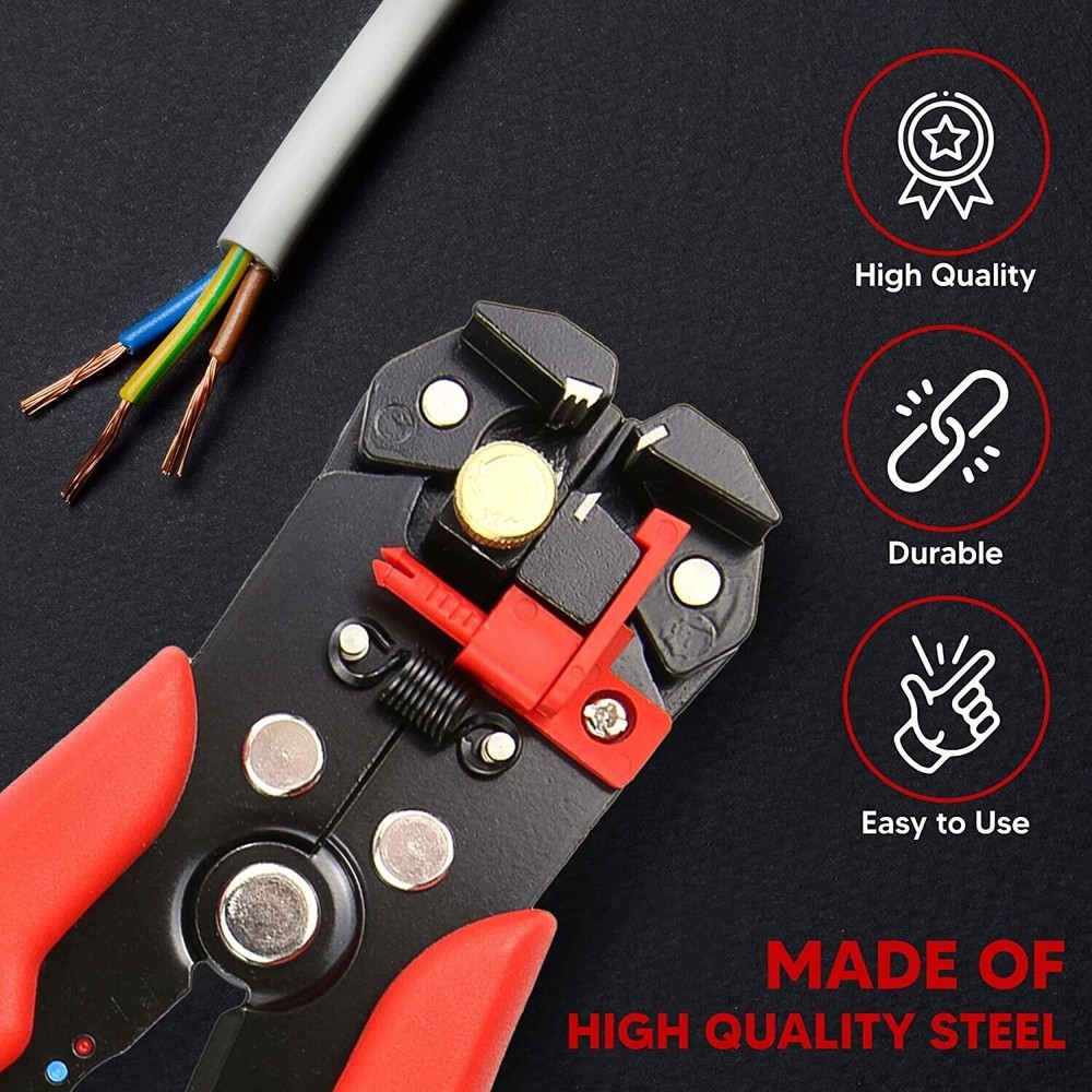 Wire Stripping Tool, Self-adjusting 8-Inch Automatic Wire Stripper/Cutting Plier