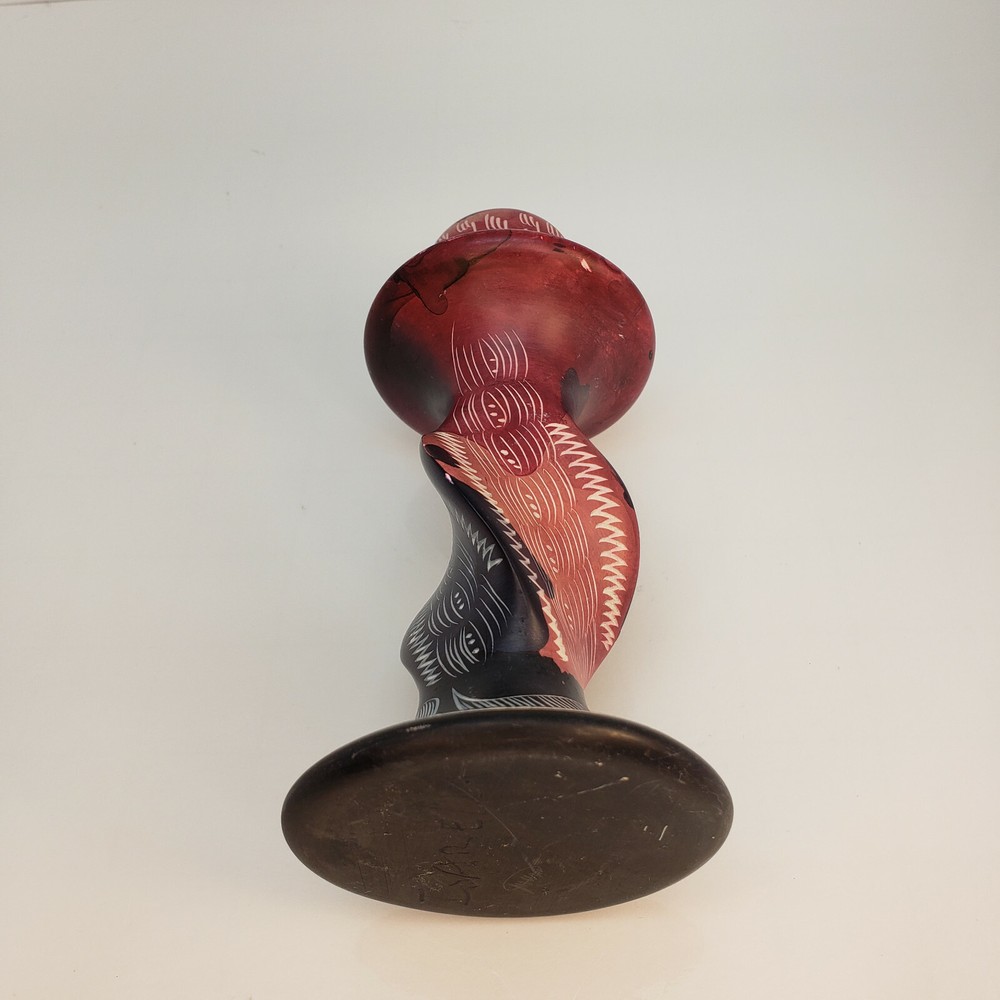 Carved Stone Candlestick Holder Twisted Signed Unique