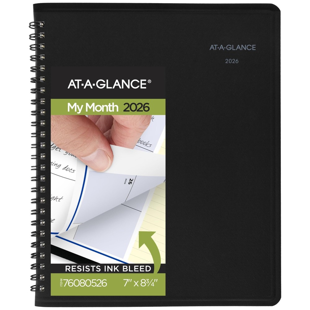2026 Appointment Book Planner, Monthly, 7" x 8-3/4", Medium, QuickNotes, Blac...