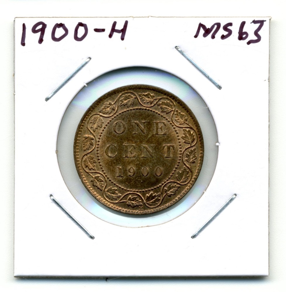 Canada. Large Cent. 1900-H choice Uncirculated Red & Brown