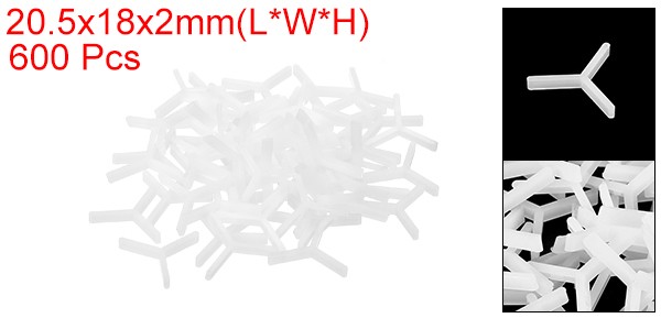 600Pcs Wall Floor Tile Plastic Y Type Spacers Tiling Tools 1.5mm 1/16" White