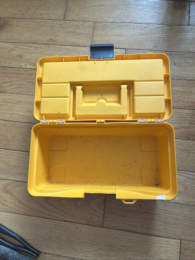 Zag Plastic Tool Box 12.5” Vintage Yellow Two Compartments