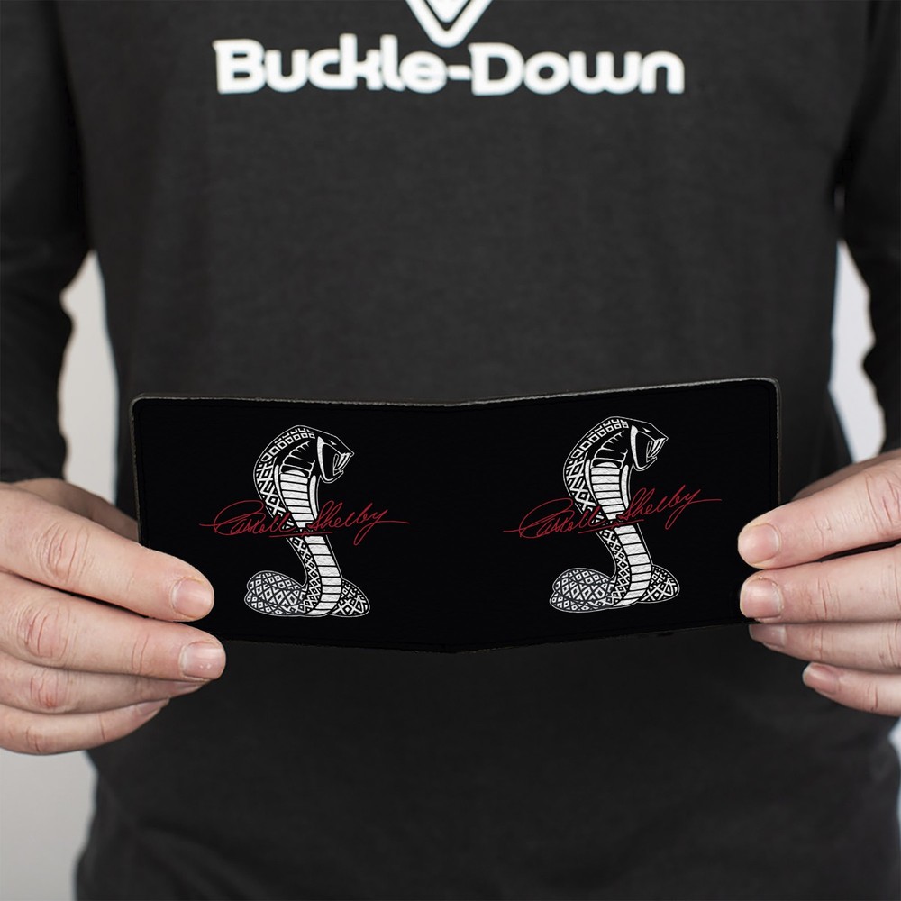 Bi-Fold Wallet CARROLL SHELBY Script Cobra Split Black/White/Red