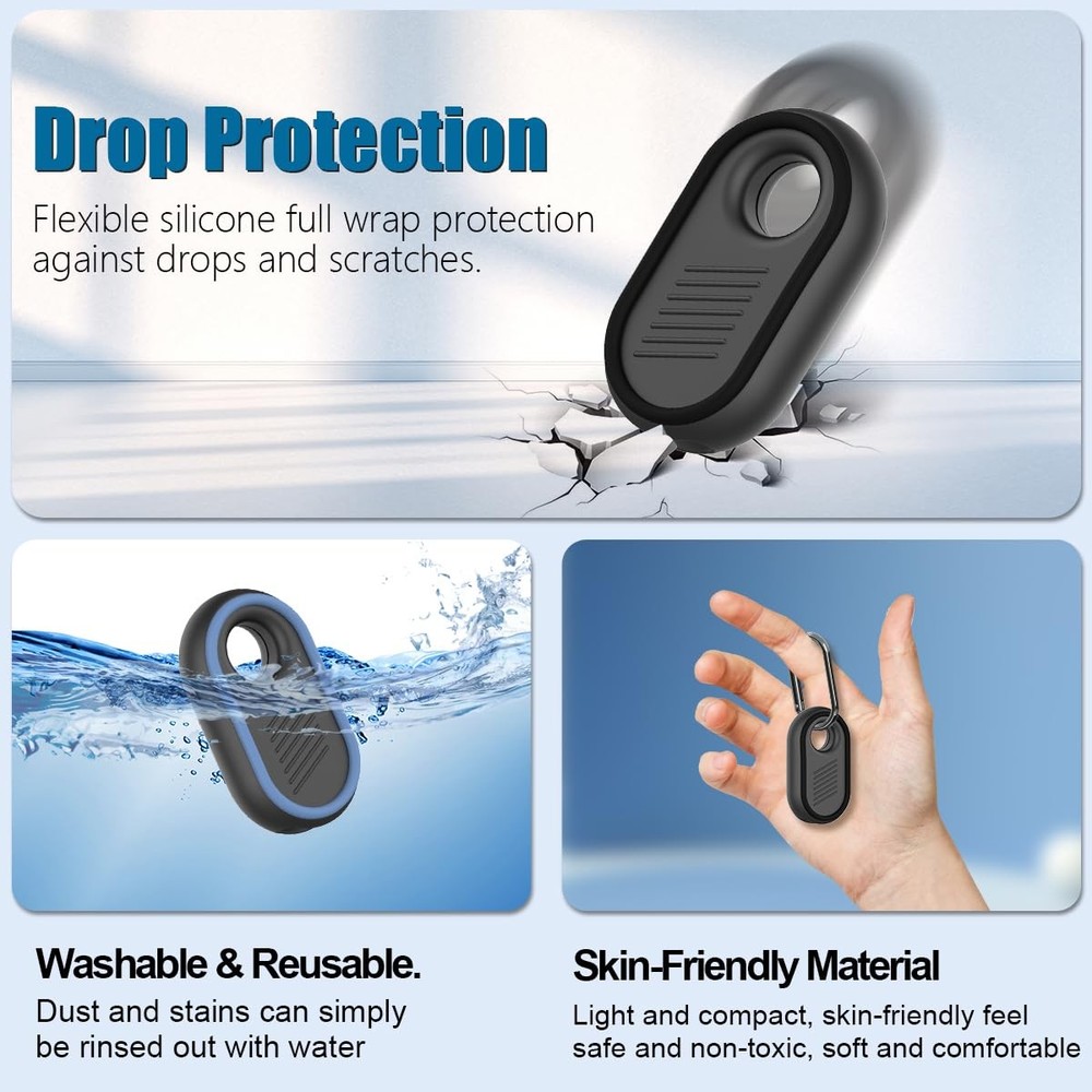 2 Pack Compatible for Samsung Galaxy SmartTag2 Case, 2 (Black & Blue)