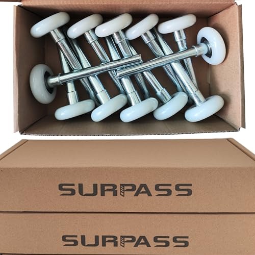 SURPASS 12 Pack 2'' Ultra-Quiet Nylon Garage Door Rollers, 4'' Stem, 6200-2RS
