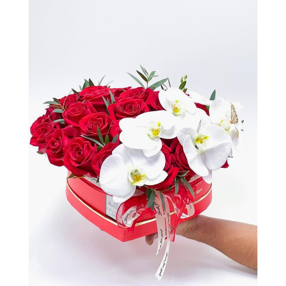 Set 3 Heart Shaped Flower Gift Boxes Red Nested Storage Packaging Container