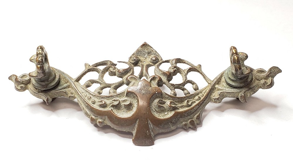 Solid Brass Dresser Drawer Pull Back Plate 4.5" Scroll