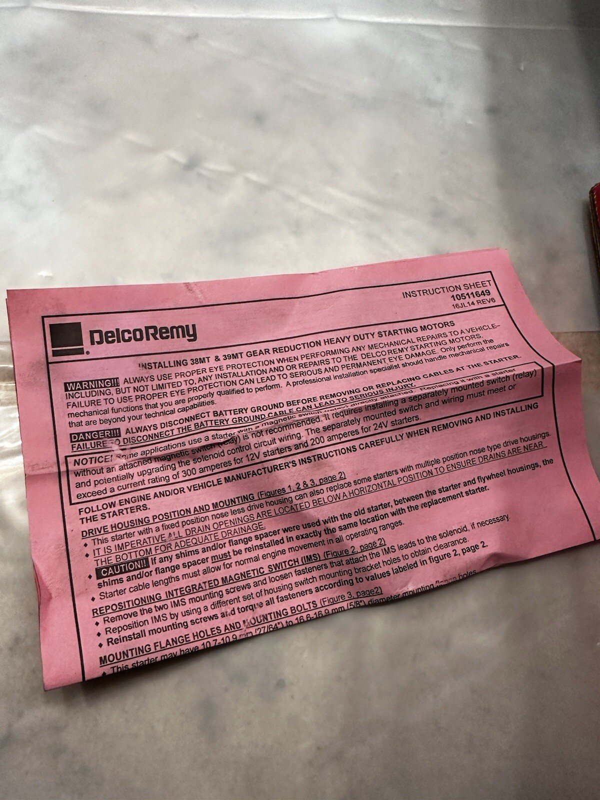 2021 NEW DELCO REMY 39MT 24V STARTER MOTOR 8200435 OEM