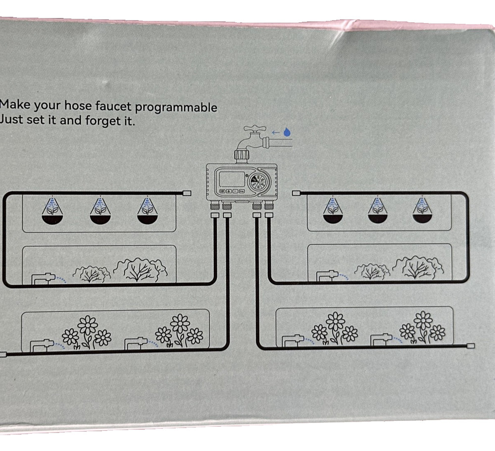 RainPoint 4-Zone Water Timer ITV405 Digital Hose Faucet Irrigation Controller