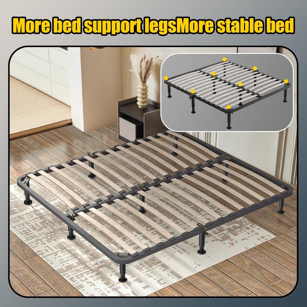 Adjustable Height Bed Frame Center Support Legs Replacement with Wider Base,B...