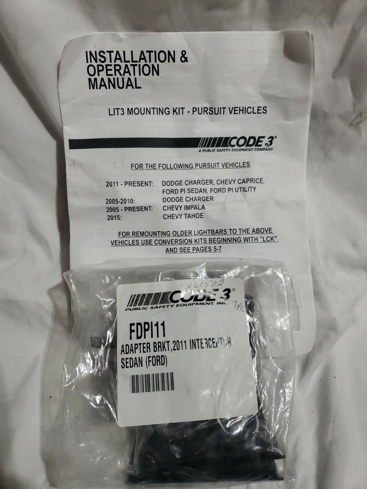 Code 3 LIT3 Strap Kit for Ford PI Sedan