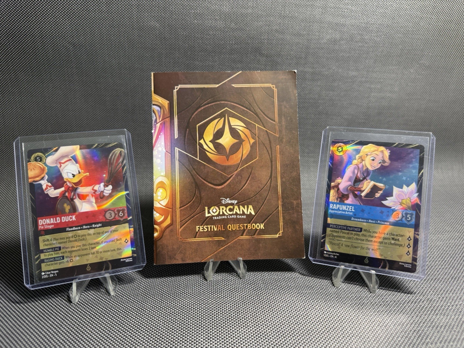 Disney Lorcana Donald Duck & Rapunzel Magical Places Epcot Cards With Questbook